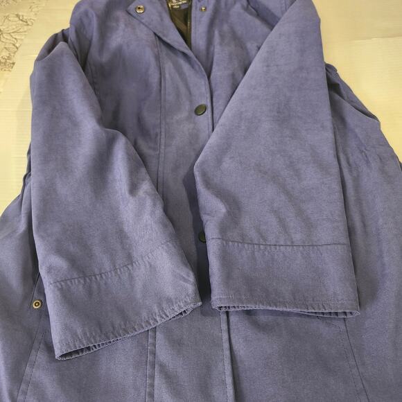 FSL Collection Women's Zip Up Detachable Hood Pockets Blue Lined Jacket Medium - Picture 14 of 16